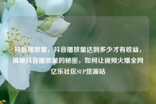 抖音播放量，抖音播放量达到多少才有收益，揭秘抖音播放量的秘密，如何让视频火爆全网亿乐社区SUP货源站