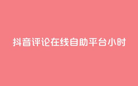 抖音评论在线自助平台24小时,自助下单平台 - 快手粉丝快速涨粉平台 发卡网秒到  第1张